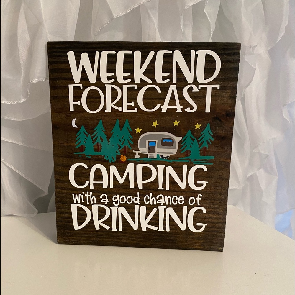 Handmade wooden Camping Sign
